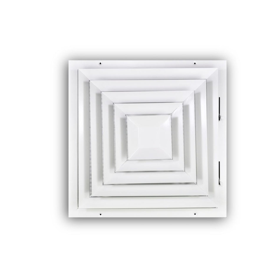 TRUaire 56018X18, 18x18 Step-Down T-Bar Ceiling Diffuser, White Steel Ceiling Air Vent, TAI5601818 Series