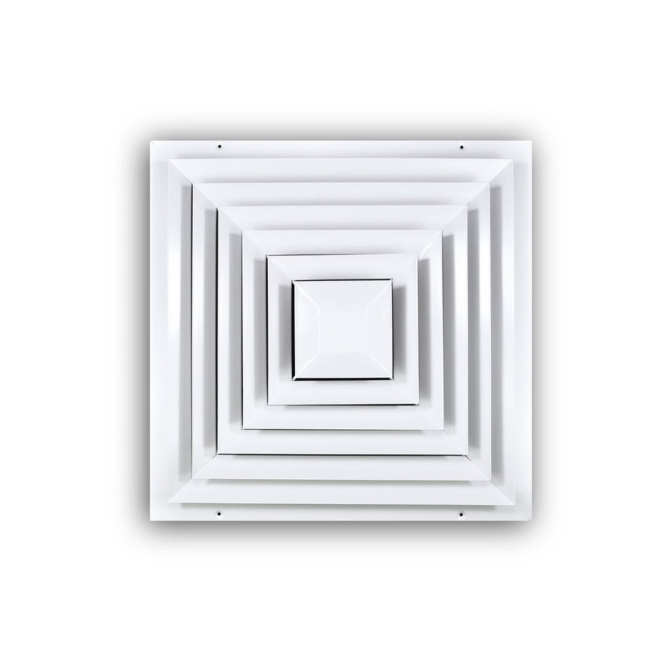 TRUaire 56020X20, 20x20 Step-Down T-Bar Ceiling Diffuser, White Steel Ceiling Air Vent, TAI5602020 Series