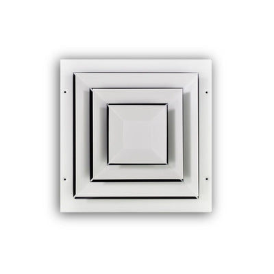 TRUaire 560M12X12, 12x12 Step-Down T-Bar Ceiling Diffuser, White Steel Ceiling Air Vent, TAI560M1212 Series