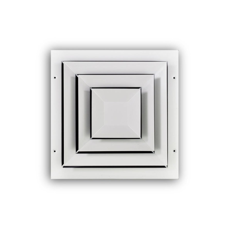 TRUaire 560M12X12, 12x12 Step-Down T-Bar Ceiling Diffuser, White Steel Ceiling Air Vent, TAI560M1212 Series