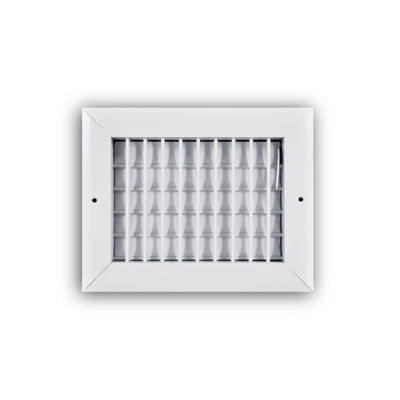 TRUaire A210VM08X06, 8x6 1-Way Air Register, White Aluminum Sidewall & Ceiling Air Vent, A210VM Series