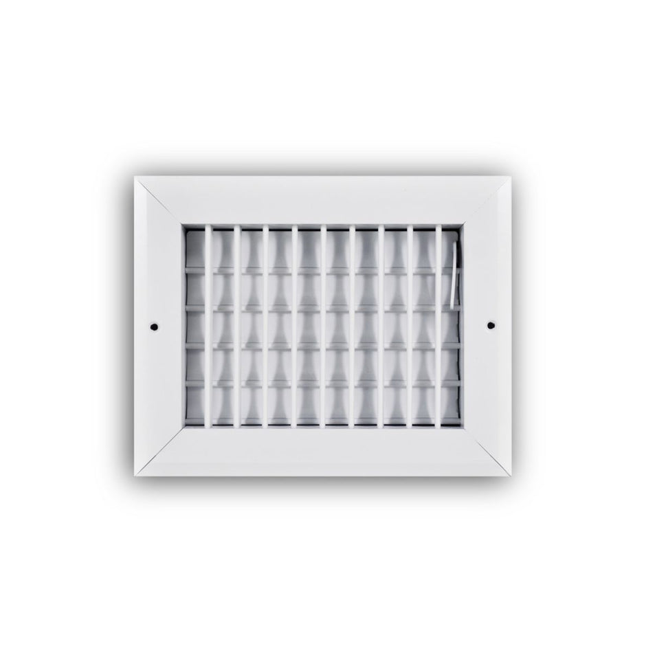 TRUaire A210VM08X06, 8x6 1-Way Air Register, White Aluminum Sidewall & Ceiling Air Vent, A210VM Series