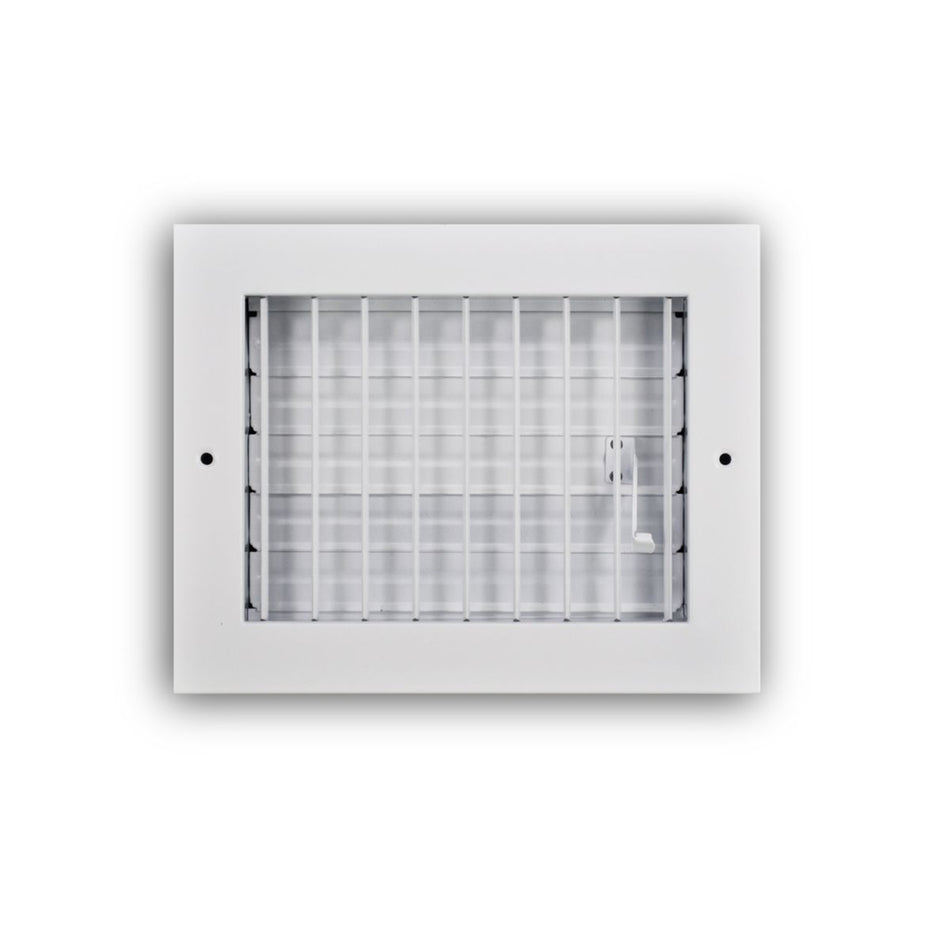 TRUaire A210VM08X08, 8x8 1-Way Air Register, White Aluminum Sidewall & Ceiling Air Vent, A210VM Series