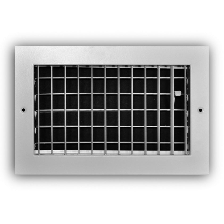TRUaire A210VM10X06, 10x6 1-Way Air Register, White Aluminum Sidewall & Ceiling Air Vent, A210VM Series