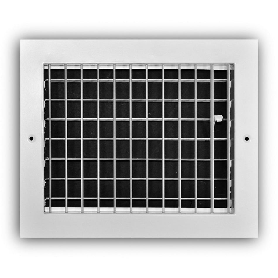 TRUaire A210VM10X08, 10x8 1-Way Air Register, White Aluminum Sidewall & Ceiling Air Vent, A210VM Series