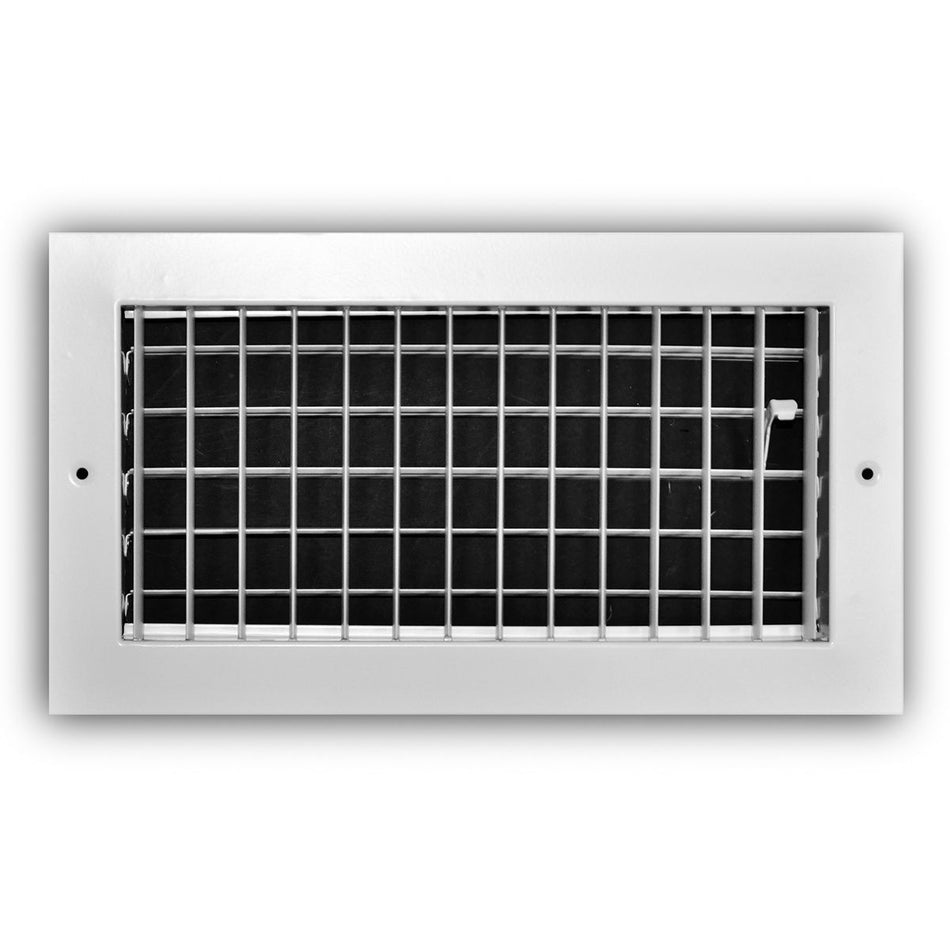 TRUaire A210VM12X06, 12x6 1-Way Air Register, White Aluminum Sidewall & Ceiling Air Vent, A210VM Series