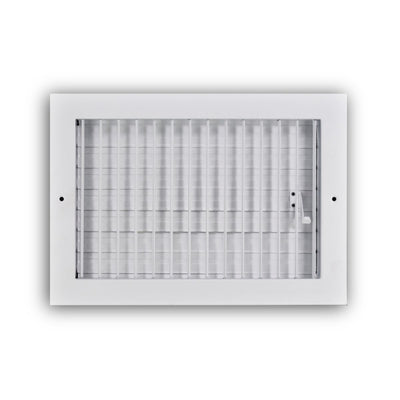TRUaire A210VM12X08, 12x8 1-Way Air Register, White Aluminum Sidewall & Ceiling Air Vent, A210VM Series
