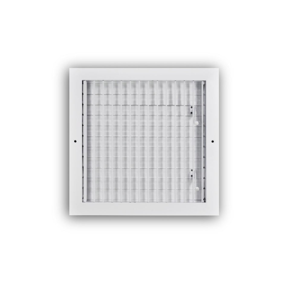 TRUaire A210VM12X12, 12x12 1-Way Air Register, White Aluminum Sidewall & Ceiling Air Vent, A210VM Series