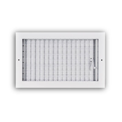 TRUaire A210VM14X08, 14x8 1-Way Air Register, White Aluminum, Steel Sidewall & Ceiling Air Vent, A210VM Series
