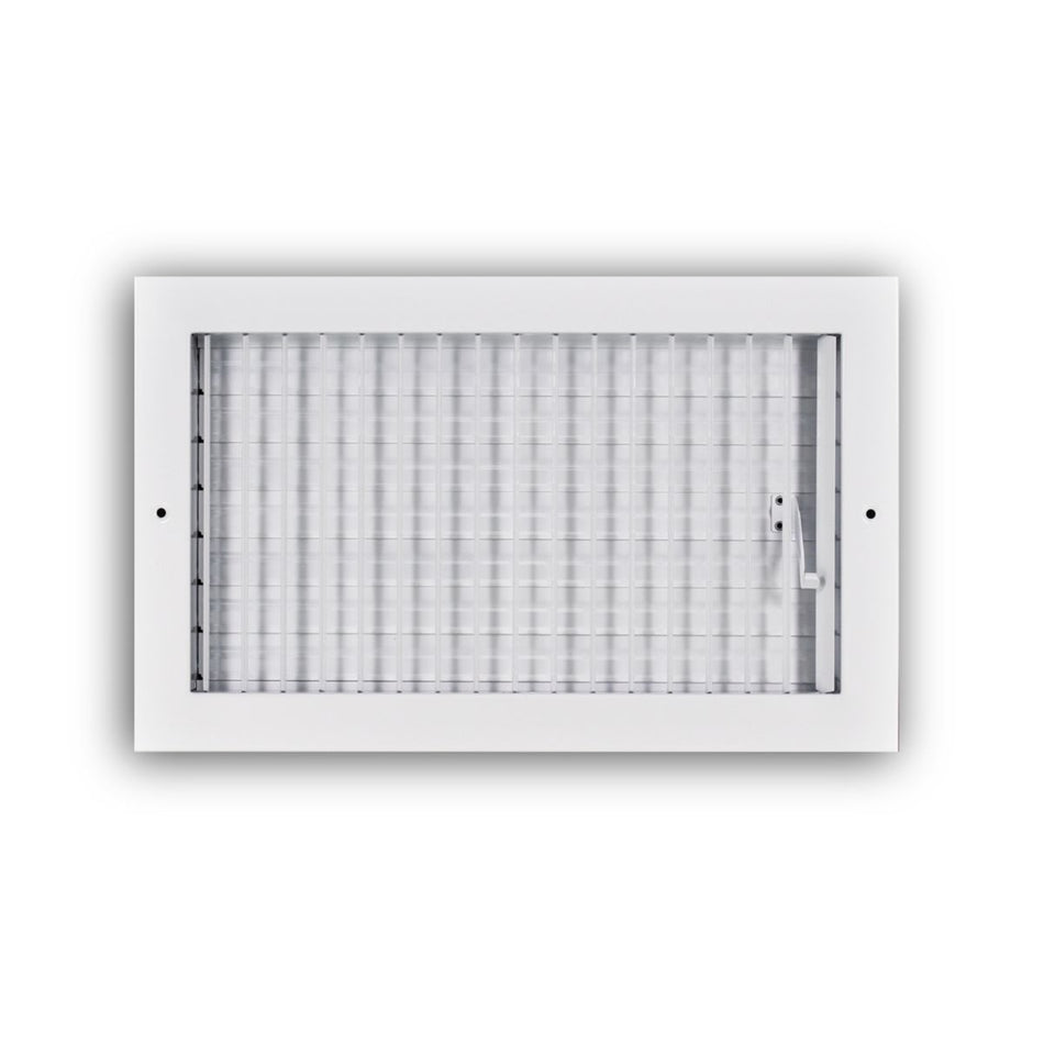 TRUaire A210VM14X08, 14x8 1-Way Air Register, White Aluminum, Steel Sidewall & Ceiling Air Vent, A210VM Series