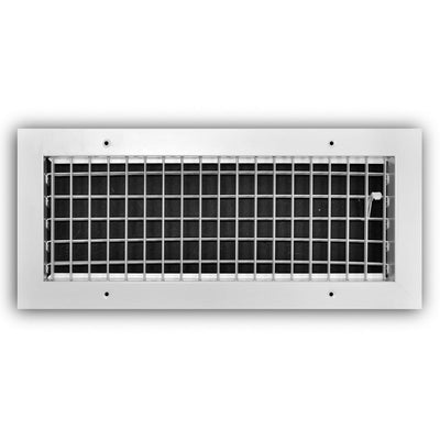 TRUaire A210VM16X06, 16x6 1-Way Air Register, White Aluminum, Steel Sidewall & Ceiling Air Vent, A210VM Series