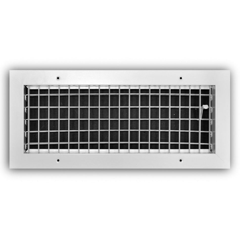 TRUaire A210VM16X06, 16x6 1-Way Air Register, White Aluminum, Steel Sidewall & Ceiling Air Vent, A210VM Series