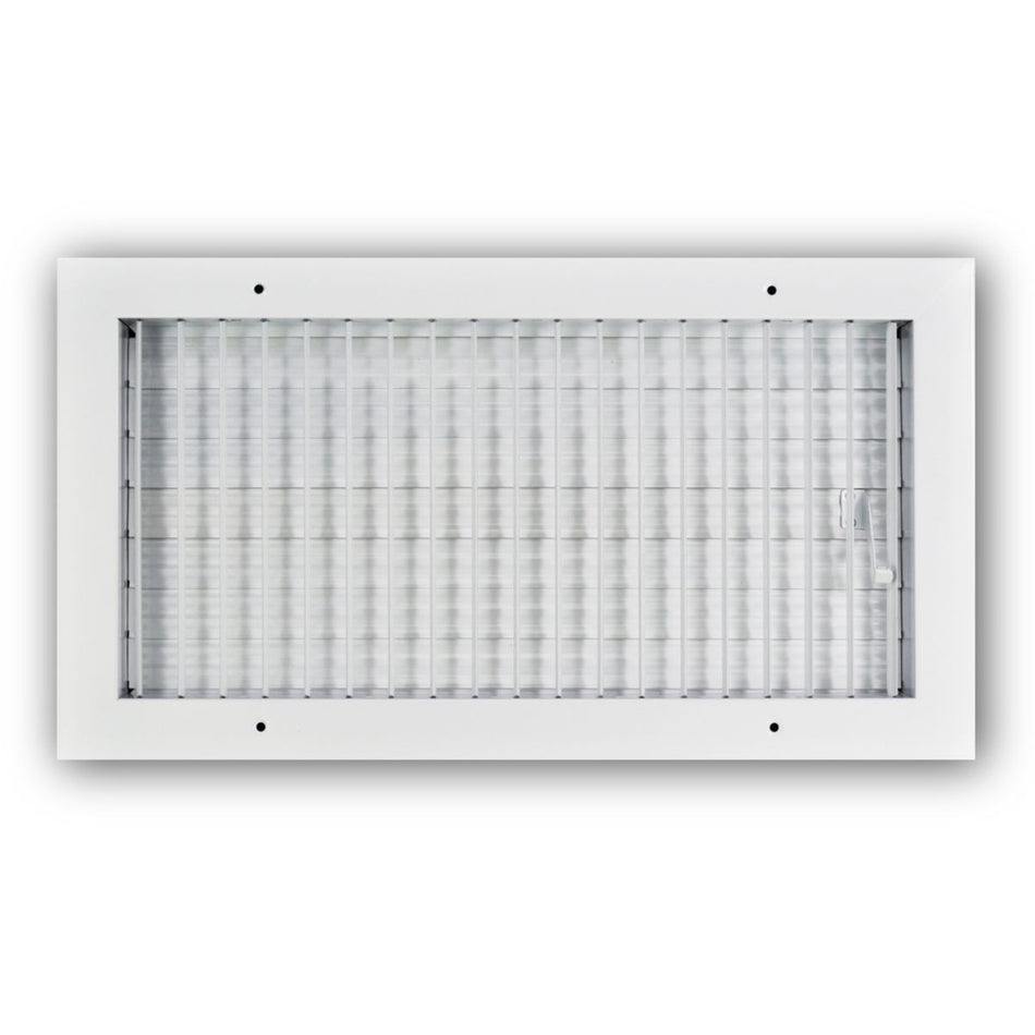 TRUaire A210VM16X08, 16x8 1-Way Air Register, White Aluminum, Steel Sidewall & Ceiling Air Vent, A210VM Series