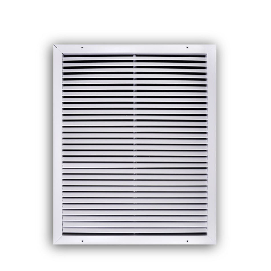 TRUaire A27020X25, 20x25 Return Air Grille, Fixed Bar, White Aluminum Wall & Ceiling Vent Cover, A270 Series