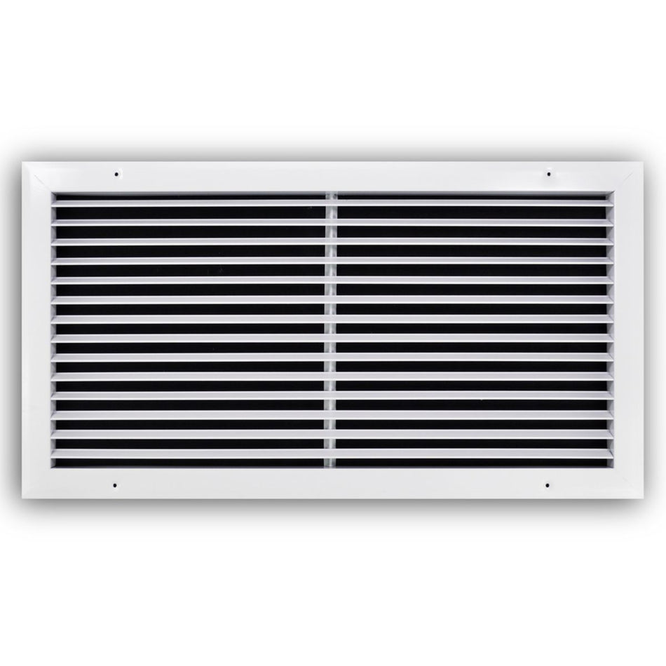 TRUaire A27024X12, 24x12 Return Air Grille, Fixed Bar, White Aluminum Wall & Ceiling Vent Cover, A270 Series