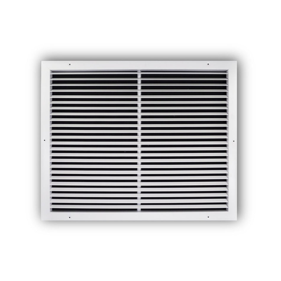 TRUaire A27025X20, 25x20 Return Air Grille, Fixed Bar, White Aluminum Wall & Ceiling Vent Cover, A270 Series