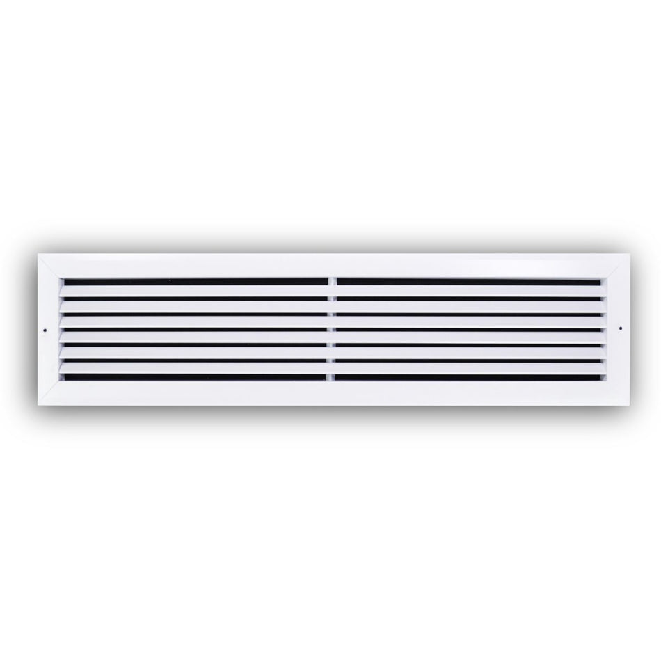 TRUaire A27030X06, 30x6 Return Air Grille, Fixed Bar, White Aluminum Wall & Ceiling Vent Cover, A270 Series