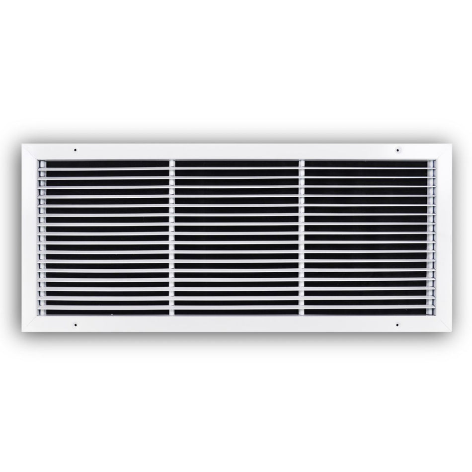 TRUaire A27030X12, 30x12 Return Air Grille, Fixed Bar, White Aluminum Wall & Ceiling Vent Cover, A270 Series