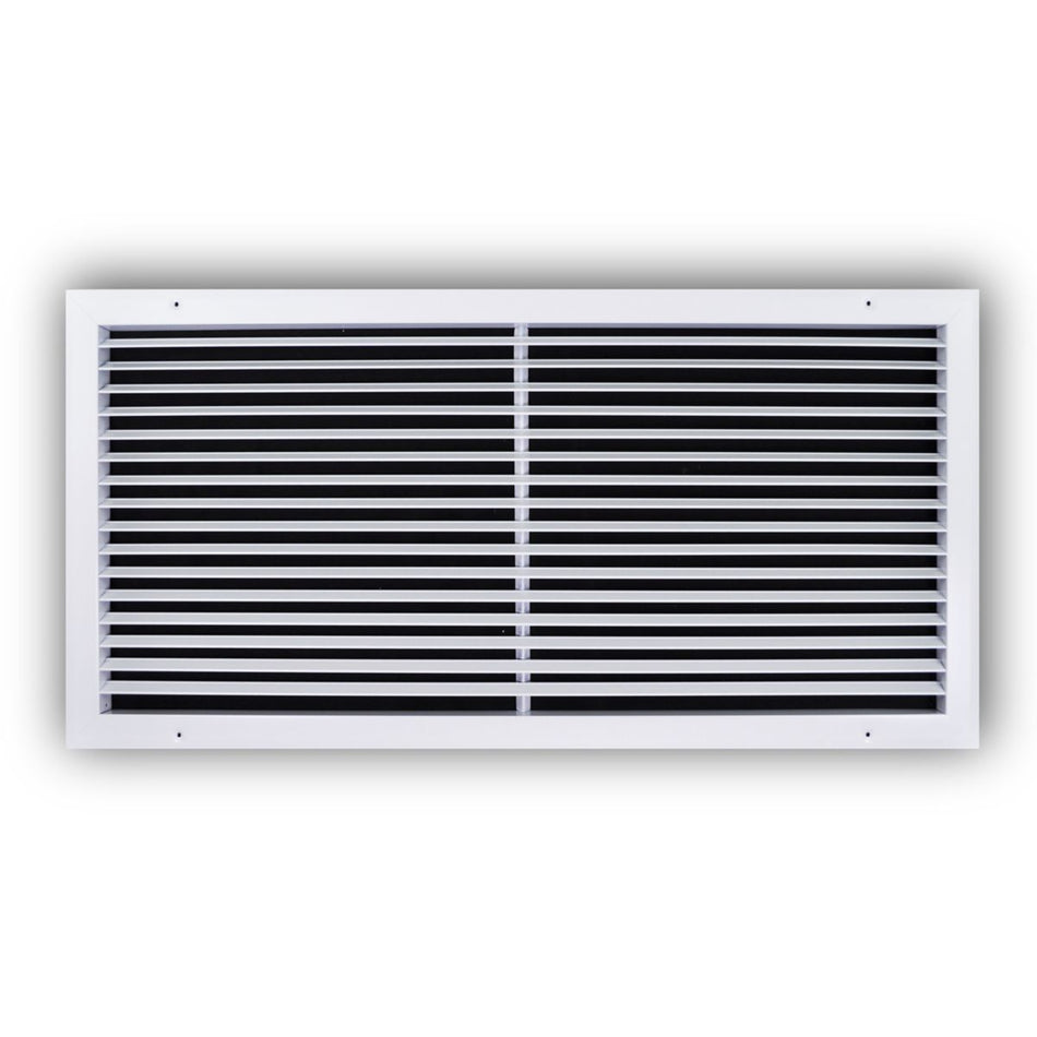 TRUaire A27030X14, 30x14 Return Air Grille, Fixed Bar, White Aluminum Wall & Ceiling Vent Cover, A270 Series