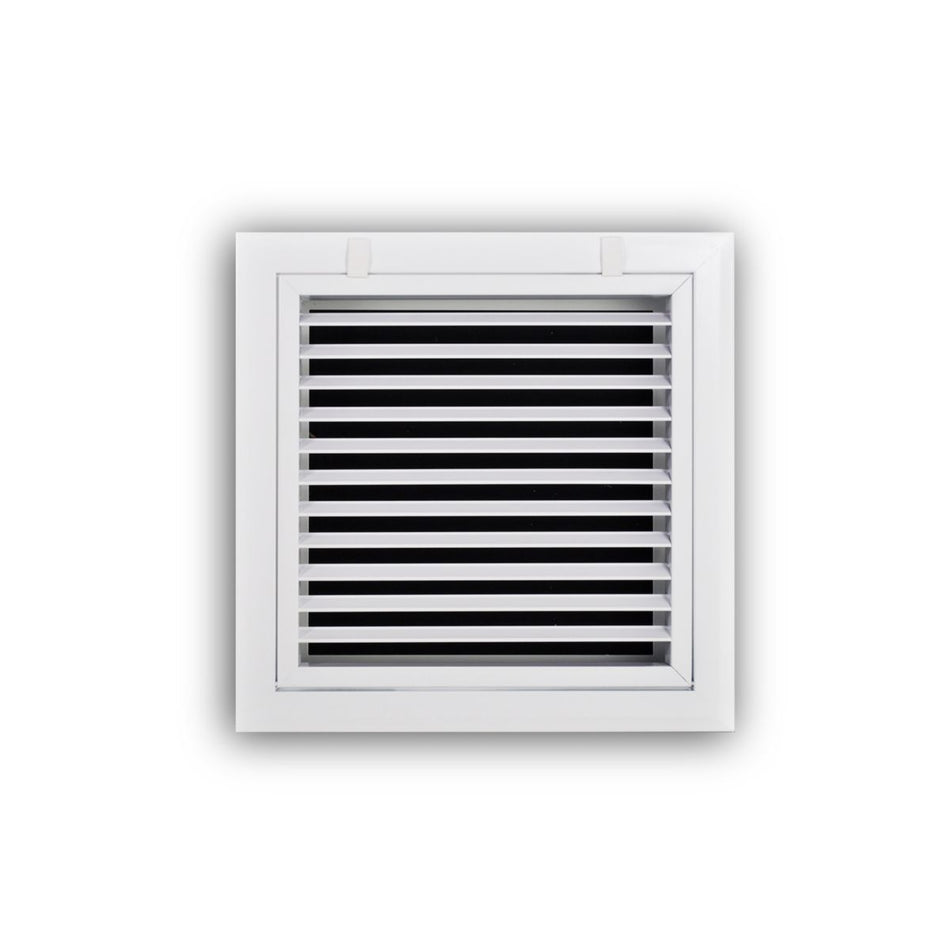TRUaire A29010X10, 10x10 Return Air Filter Grille, Fixed Bar, White Aluminum Filter Back Vent Cover, Fits 10x10x1 Filter, A290 Series