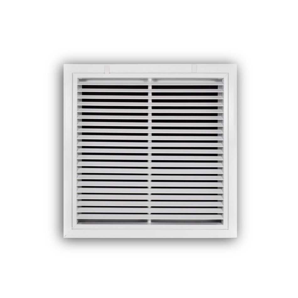TRUaire A29018X18, 18x18 Return Air Filter Grille, Fixed Bar, White Aluminum Filter Back Vent Cover, Fits 18x18x1 Filter, A290 Series