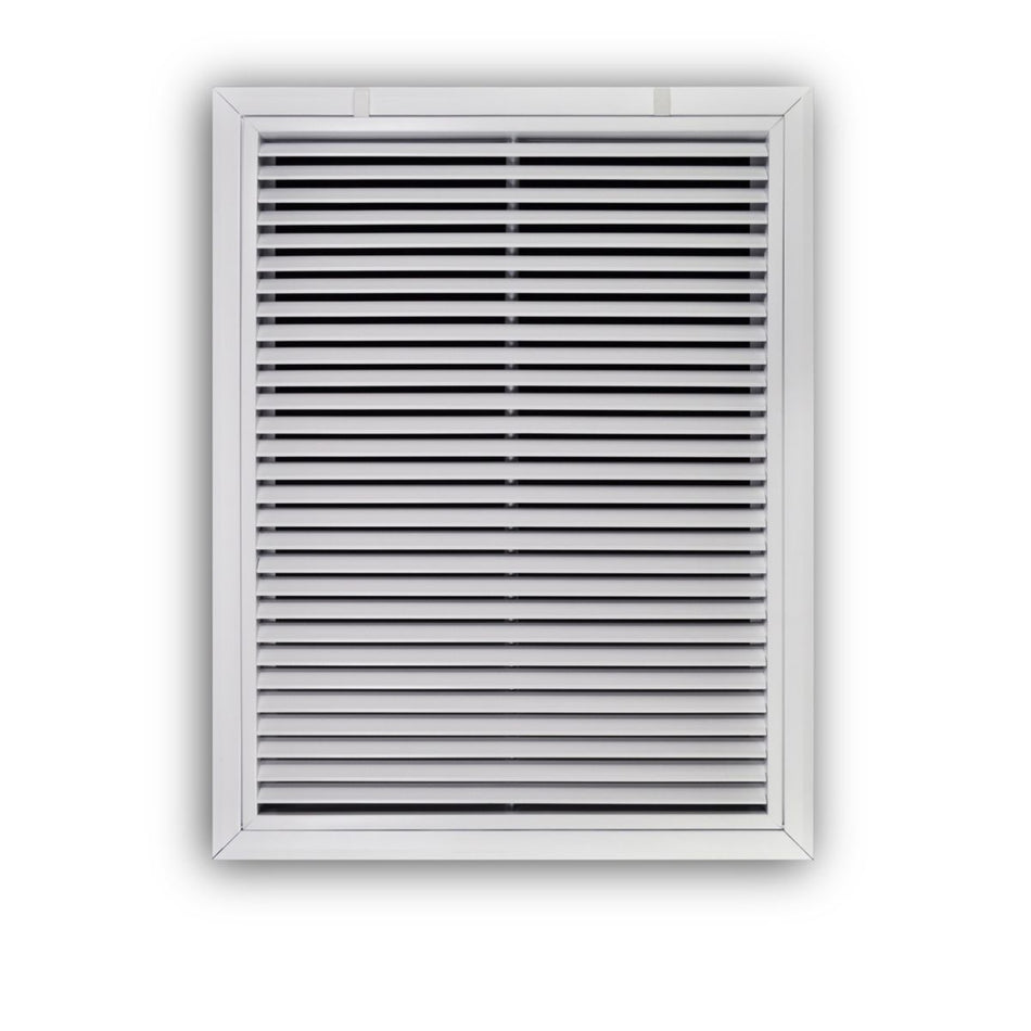 TRUaire A29018X24, 18x24 Return Air Filter Grille, Fixed Bar, White Aluminum Filter Back Vent Cover, Fits 18x24x1 Filter, A290 Series