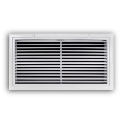TRUaire A29024X12, 24x12 Return Air Filter Grille, Fixed Bar, White Aluminum Filter Back Vent Cover, Fits 24x12x1 Filter, A290 Series