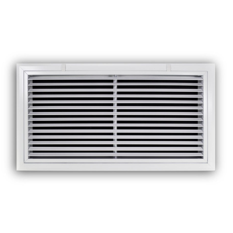 TRUaire A29024X12, 24x12 Return Air Filter Grille, Fixed Bar, White Aluminum Filter Back Vent Cover, Fits 24x12x1 Filter, A290 Series