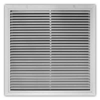 TRUaire A29024X24, 24x24 Return Air Filter Grille, Fixed Bar, White Aluminum Filter Back Vent Cover, Fits 24x24x1 Filter, A290 Series