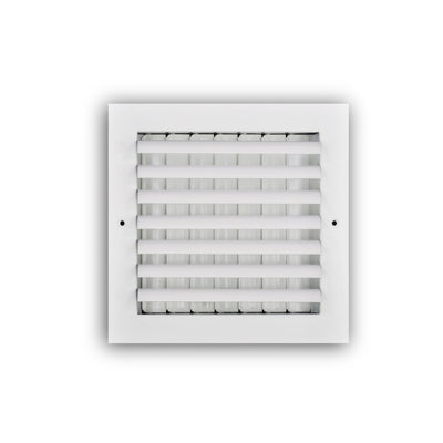 TRUaire A301HM08X08, 8x8 1-Way Curved Blade Air Register, White Aluminum Sidewall & Ceiling Air Vent, A301HM Series