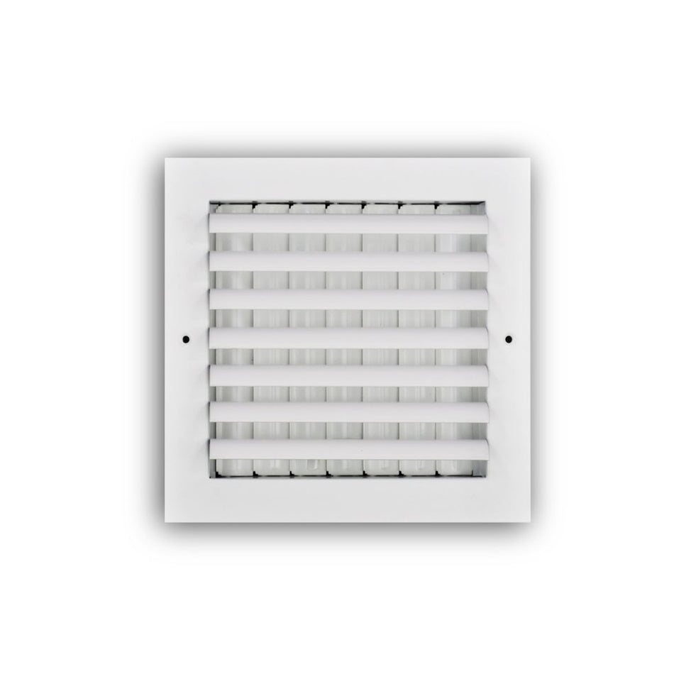 TRUaire A301HM08X08, 8x8 1-Way Curved Blade Air Register, White Aluminum Sidewall & Ceiling Air Vent, A301HM Series