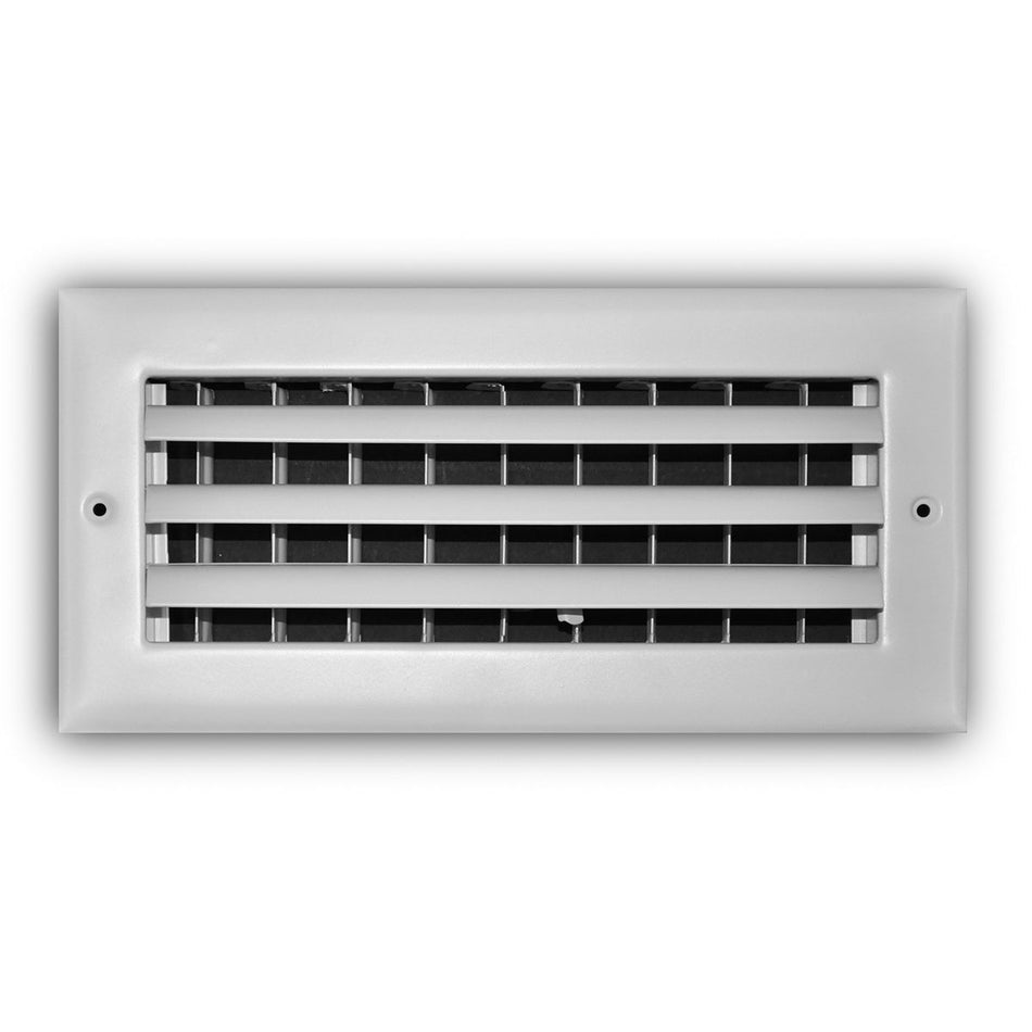 TRUaire A301HM10X04, 10x4 1-Way Curved Blade Air Register, White Aluminum Sidewall & Ceiling Air Vent, A301HM Series