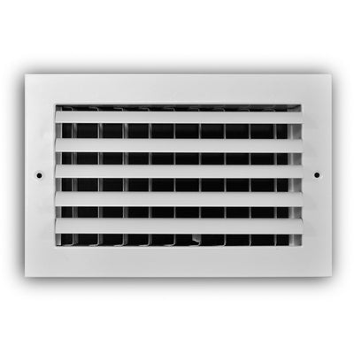 TRUaire A301HM10X06, 10x6 1-Way Curved Blade Air Register, White Aluminum Sidewall & Ceiling Air Vent, A301HM Series