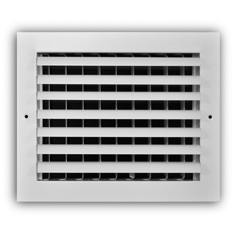 TRUaire A301HM10X08, 10x8 1-Way Curved Blade Air Register, White Aluminum Sidewall & Ceiling Air Vent, A301HM Series