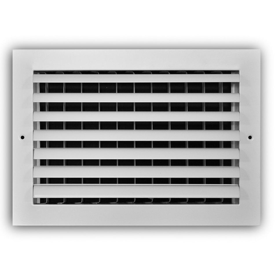 TRUaire A301HM12X08, 12x8 1-Way Curved Blade Air Register, White Aluminum Sidewall & Ceiling Air Vent, A301HM Series