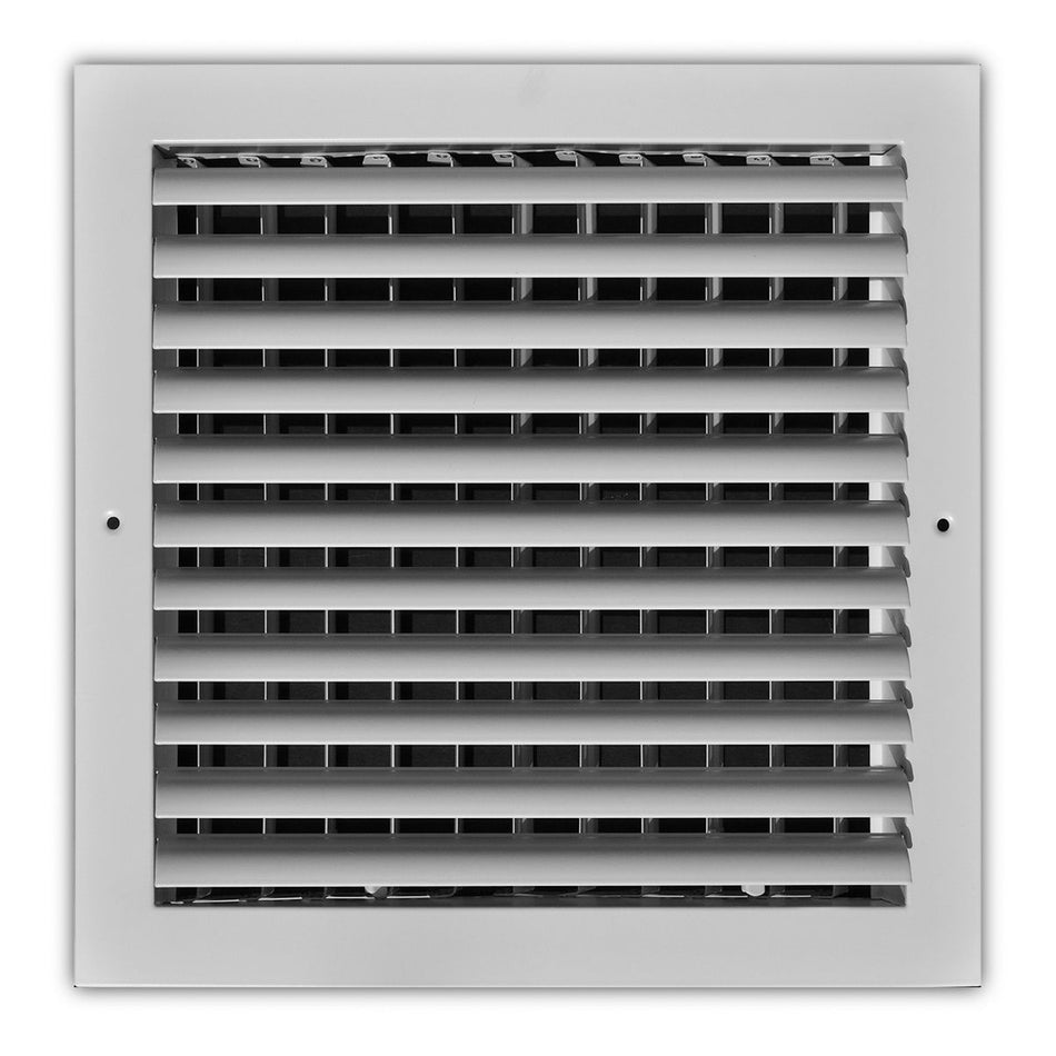 TRUaire A301HM12X12, 12x12 1-Way Curved Blade Air Register, White Aluminum Sidewall & Ceiling Air Vent, A301HM Series
