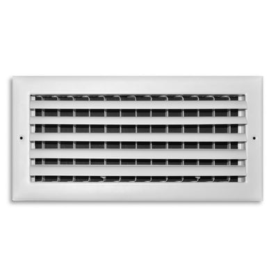 TRUaire A301HM14X06, 14x6 1-Way Curved Blade Air Register, White Aluminum Sidewall & Ceiling Air Vent, A301HM Series