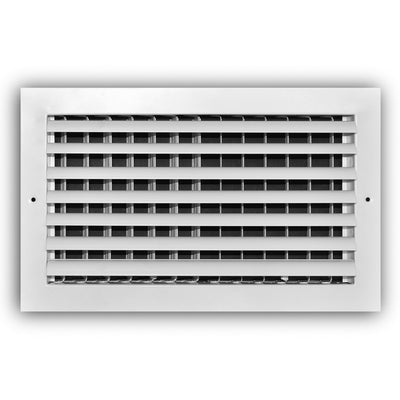 TRUaire A301HM14X08, 14x8 1-Way Curved Blade Air Register, White Aluminum Sidewall & Ceiling Air Vent, A301HM Series