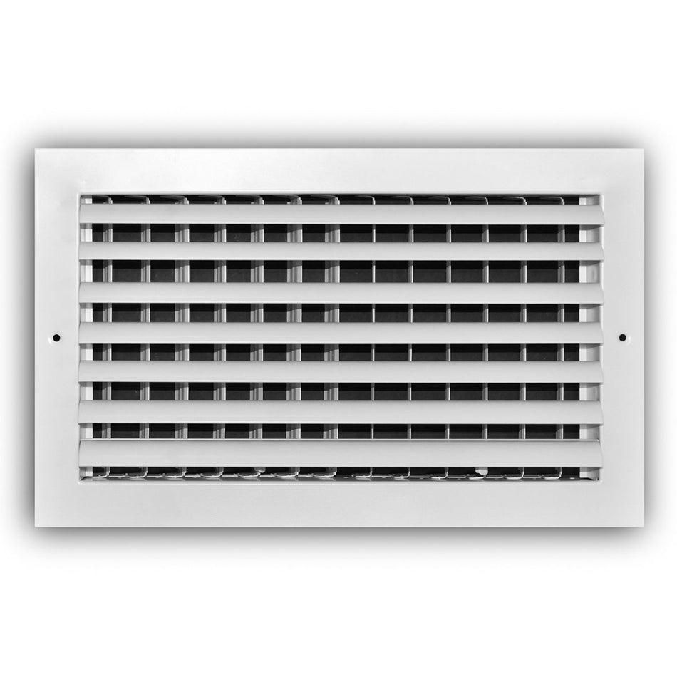 TRUaire A301HM14X08, 14x8 1-Way Curved Blade Air Register, White Aluminum Sidewall & Ceiling Air Vent, A301HM Series