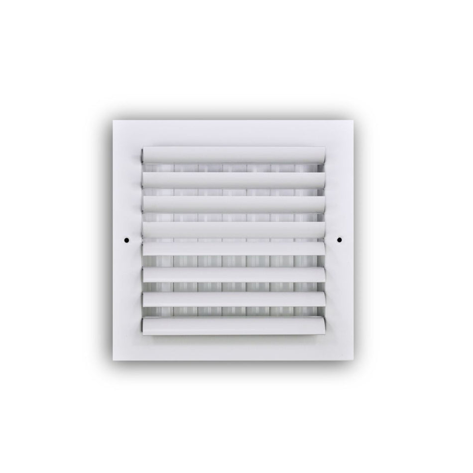 TRUaire A302M08X08, 8x8 2-Way Curved Blade Air Register, White Aluminum Sidewall & Ceiling Air Vent, A302M Series