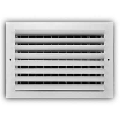 TRUaire A302M12X08, 12x8 2-Way Curved Blade Air Register, White Aluminum Sidewall & Ceiling Air Vent, A302M Series