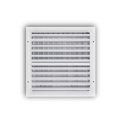 TRUaire A302M12X12, 12x12 2-Way Curved Blade Air Register, White Aluminum Sidewall & Ceiling Air Vent, A302M Series