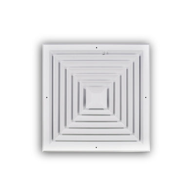 TRUaire A504M14X14, 14x14 4-Way Ceiling Diffuser, White Aluminum Ceiling Air Vent, A504M Series