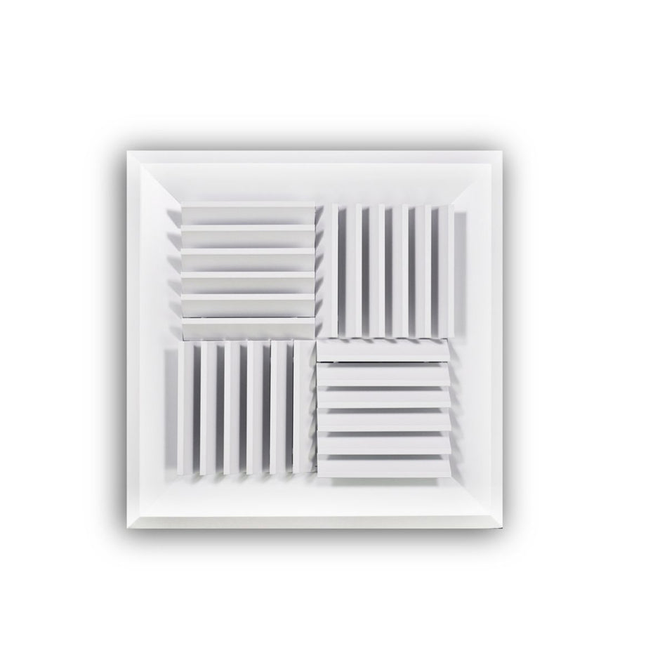 TRUaire A520B10X10, 10x10 Ceiling Diffuser, White Aluminum Ceiling Air Vent, A520B Series