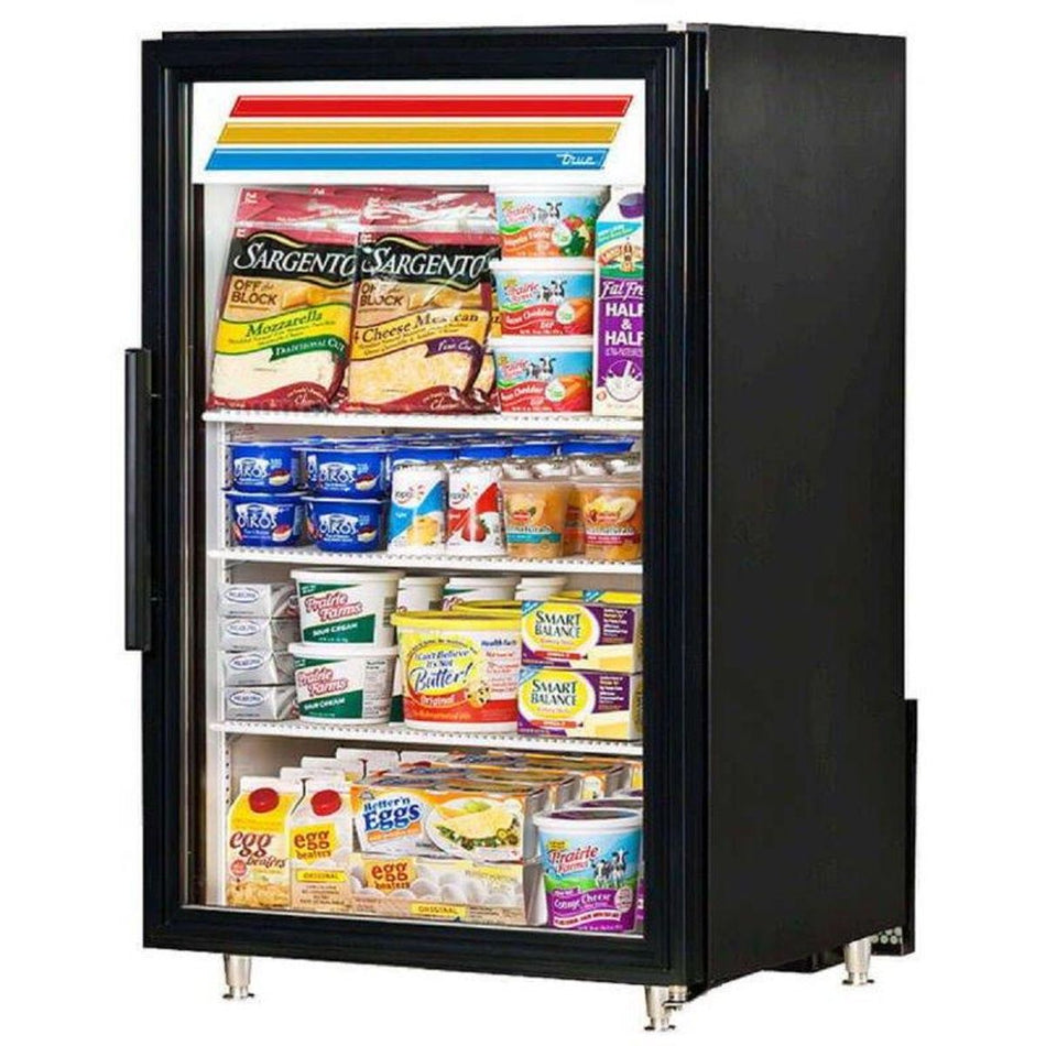 true - GDM-07-HC~TSL01 BLK - Glass Door Merchandiser: Swing Door Counter-Top Refrigerator w/Hydrocarbon Refrigerant