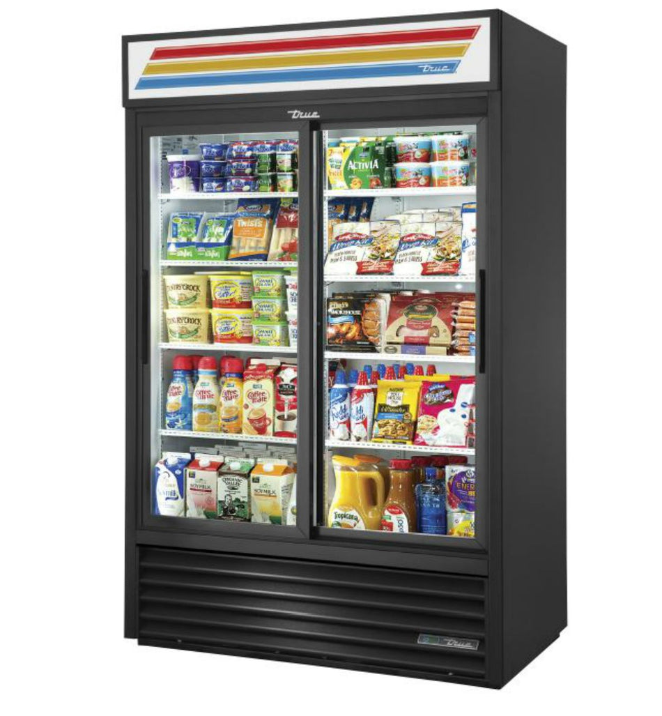 true - GDM-45-HC-LD BLK - Glass Door Refrigerated Black Merchandiser, Slide Door with Hydrocarbon Refrigerant