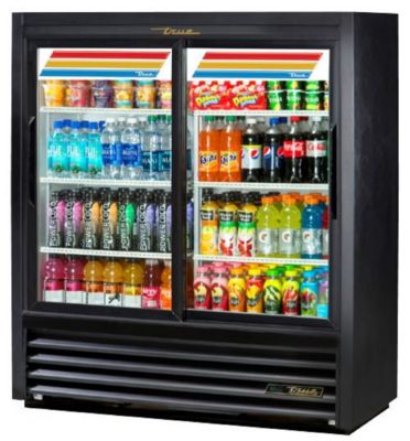 true - GDM-41SL-54-HC-LD - Slide Door Slim Line Refrig w/ Hydrocarbon Refrigerant - LED Lighting, Black, 115/1/60