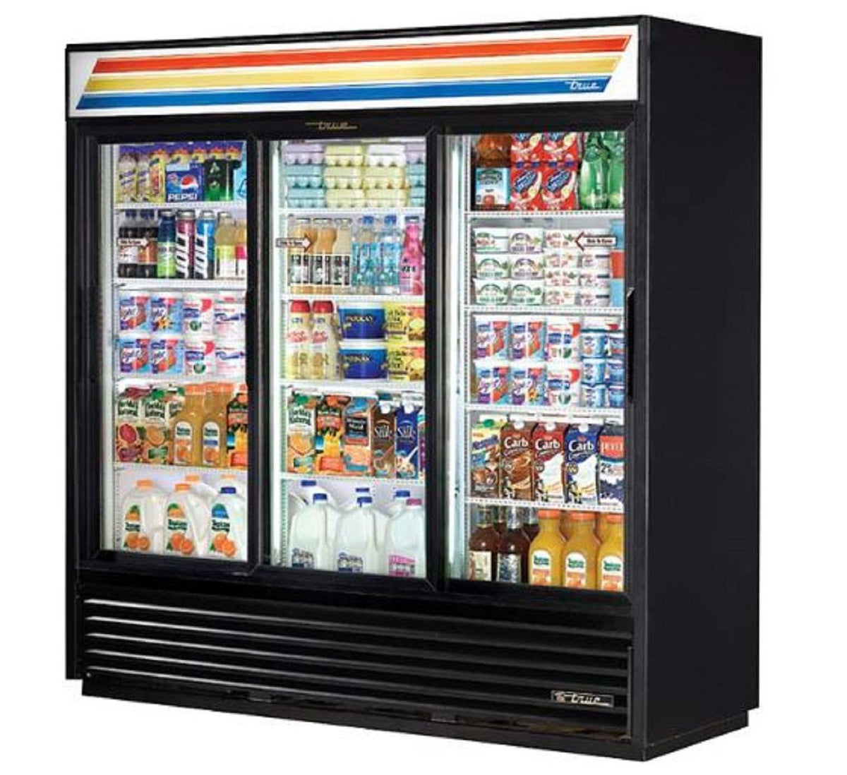 true - GDM-69-HC-LD BLK - Slide Door Refrig w/ Hydrocarbon Refrigerant & LED Lighting, Black, 115/1/60