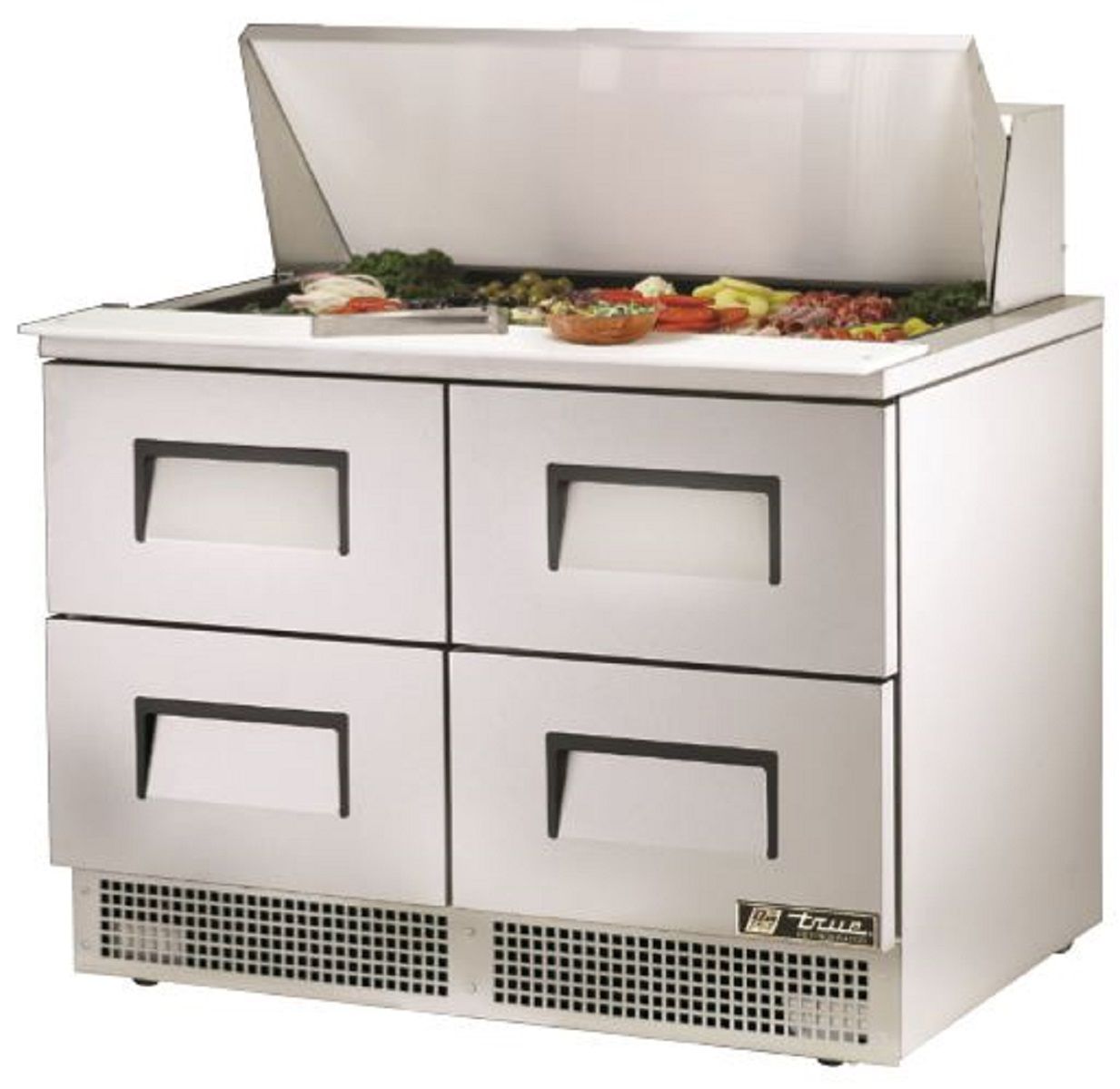 true - TFP-48-18M-D-4 - Food Prep Table: 4 Drawered Food Prep Unit, Stainless, 115/1/60