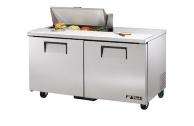 true - TSSU-60-08-HC - Food Prep Table: Solid Door Sandwich/Salad Unit with Hydrocarbon Refrigerant, Stainless, 115/1/60